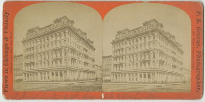 Field, Leiter & Company store at the corner of State and Washington Streets, Chicago, c.1869 by P.B. Greene